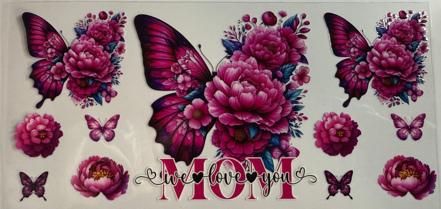 Mom Dark Pink Butterfly