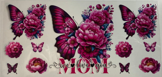 Mom Dark Pink Butterfly